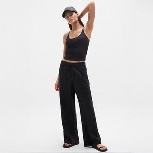 NWT ATHLETA Retreat Linen High Rise Ankle Pant Small Black #851027 Beachy